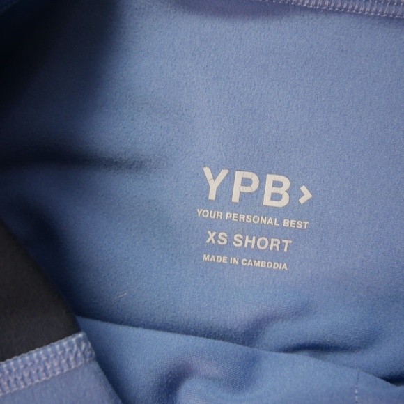 A&F YPB SculptLux Ultra High Rise 7/8 XS Short Blue Colorblock Athletic Leggings - Picture 12 of 12